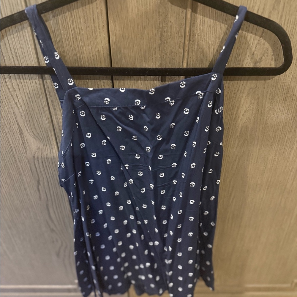 Old Navy Navy Blue Tank Top with White Pattern